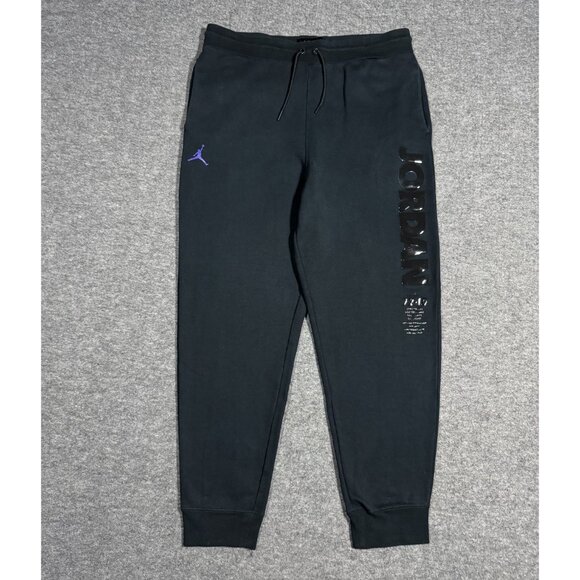 Jordan Essentials Fleece Mens Pants Black Jogger Size L - Picture 1 of 10